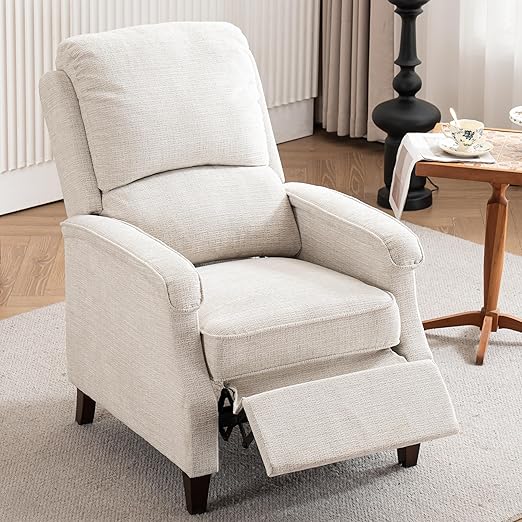 Recliner Chair with Adjustable Push Back and Lumbar Support