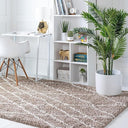 Soft Touch Shag Area Rug – Abstract Moroccan Pattern, 4x6