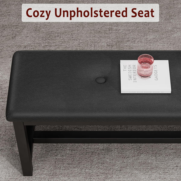 Extendable Dining Table Set with 2 Upholstered Benches