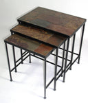 Slate Nesting Tables Set of 3 with Stone Top