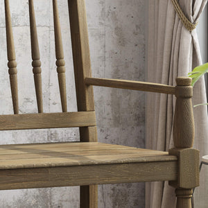 Farmhouse Acacia Wood Bench with Shelf – Gray