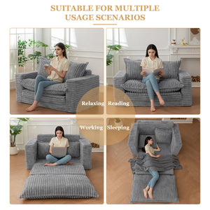 Convertible Loveseat Sleeper Sofa Bed with Cushion & Pillows