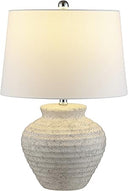 Dark Brown Ceramic Table Lamp with Fabric Shade