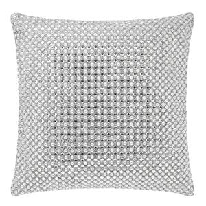 Decorative Throw Pillow with Pearl & Rhinestone Embellishment