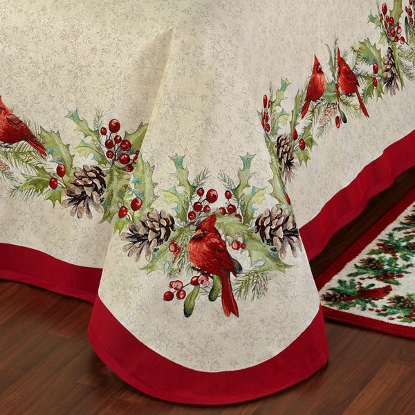 Holiday Bedspread Set with Snowflakes & Cardinals
