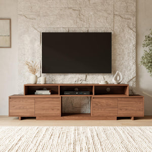 Extendable TV Stand 63"-94.5" with Storage Cabinets & Cable Management