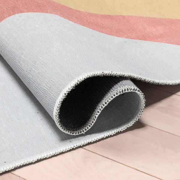 Rainbow Multi-Color Flat-Weave Playroom Area Rug