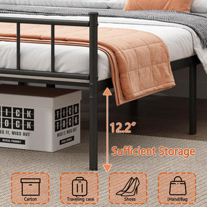 Metal Platform Bed Frame with Storage – No Box Spring Needed