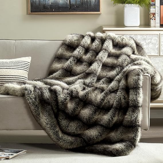 Faux Fur Throw Blanket – Animal Skin Style