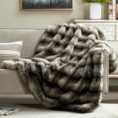 Faux Fur Throw Blanket 50x60 Inch Heavyweight Animal Print