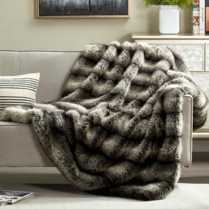 Faux Fur Throw Blanket 50x60 Inch Heavyweight Animal Print