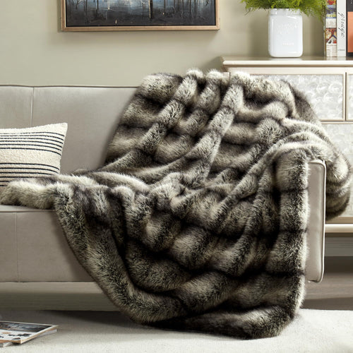 Faux Fur Throw Blanket 50x60 Inch Heavyweight Animal Print
