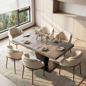 Extendable Dining Table 63 to 78.7 Inch for 4 to 10 People