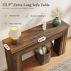 54 Inch Entryway Console Table with Storage Shelf