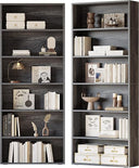 6-Tier Bookcase Set of 2 – Floor Standing Display & Storage Shelves 70"