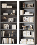 6-Tier Bookcase Set of 2, 70" Tall Floor Standing Bookshelf