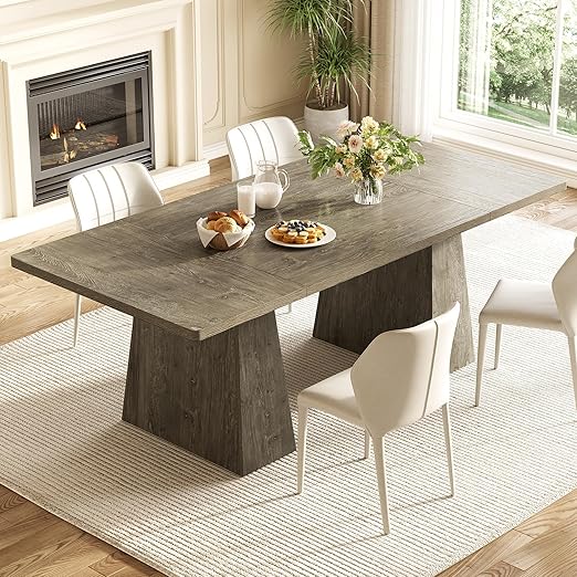 63" Rectangular Dining Table for 4–6 People with Heavy Duty Legs