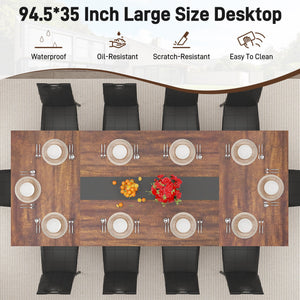 7-Piece Dining Table Set with 6 Upholstered Chairs