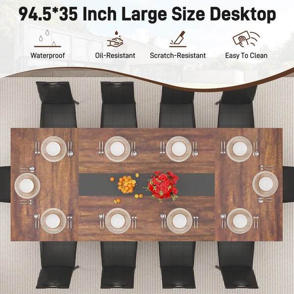 7-Piece Dining Table Set with 6 Upholstered Chairs