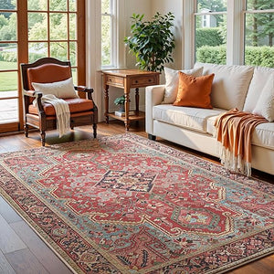 Soft Low-Pile Area Rug 5x7 | Tufted Cotton Backing | Multi-Pattern