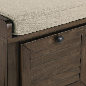 Coastal Lift-Top Storage Bench with Louvered Front