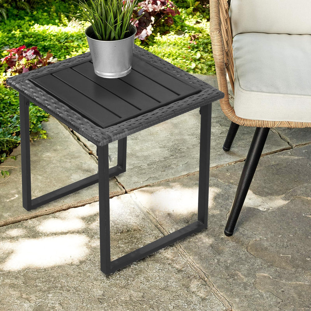 PE Wicker Outdoor Patio Side Table