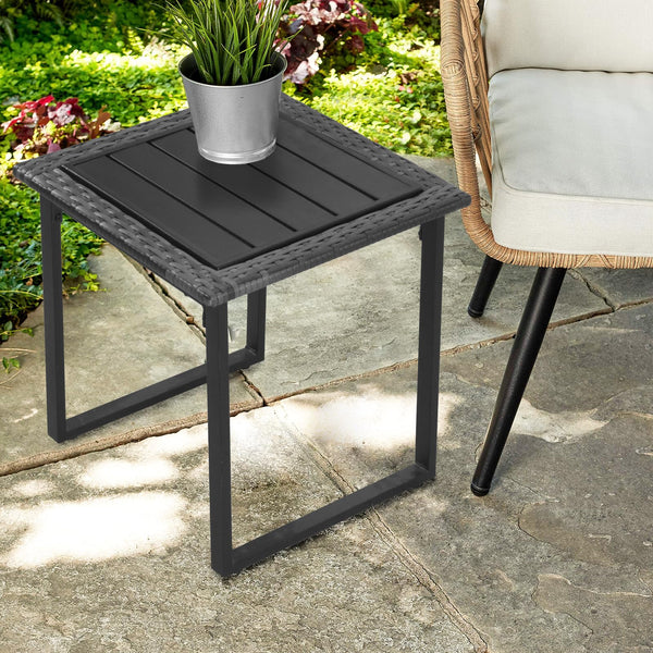 PE Wicker Outdoor Patio Side Table