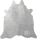 Metallic Cowhide Area Rug – Genuine Leather, 6x7-8 Ft