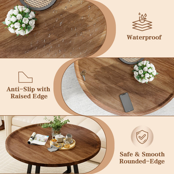 Round Coffee Table and End Table Set of 3