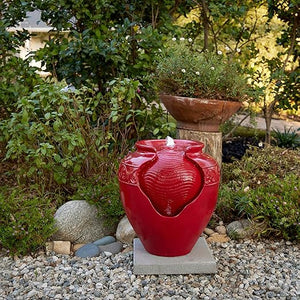 Antique Jar Outdoor Water Fountain with LED Lights