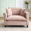 Chenille Accent Chair with Pillows – Oversized Armchair