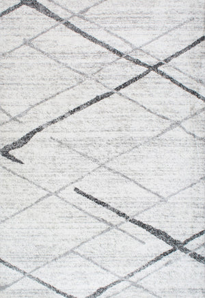 10x14 Abstract Contemporary Area Rug – Grey, Non-Slip, Stain Resistant