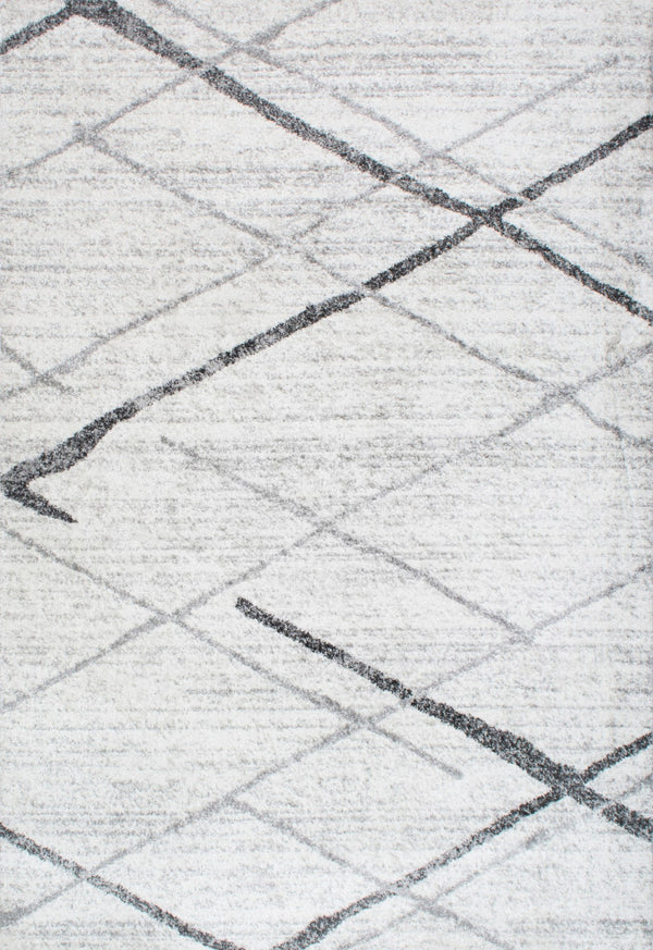 10x14 Abstract Contemporary Area Rug – Grey, Non-Slip, Stain Resistant