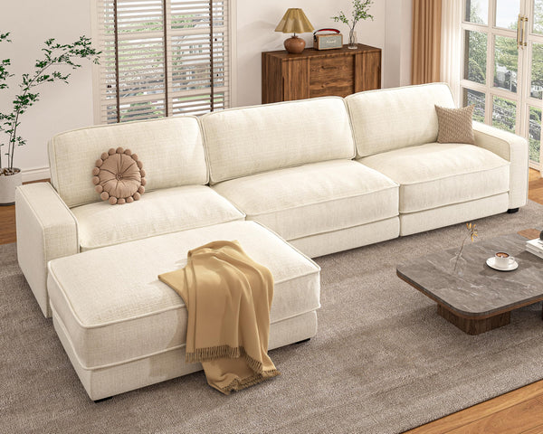 120" Modular Sectional Sofa with Ottoman