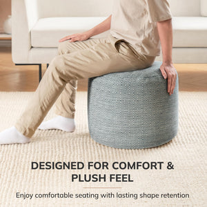 Round Pouf Ottoman Footrest – Handmade Floor Seating