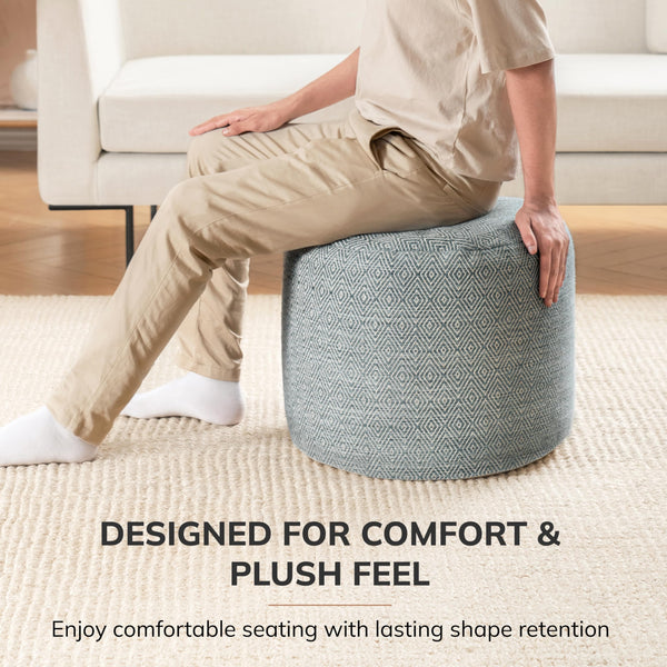 Round Pouf Ottoman Footrest – Handmade Floor Seating