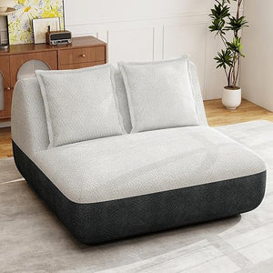 Small Loveseat Sofa Chair with Side Pocket – Memory Foam, No Assembly