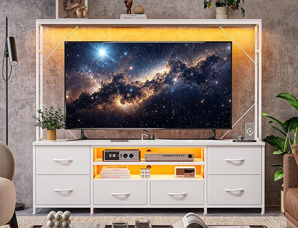 55" Entertainment Center with LED Lights & Power Outlets