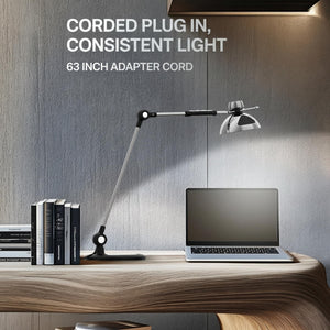 LED Swing Arm Desk Lamp with Gesture & Touch Control