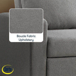 Convertible Sleeper Loveseat – Boucle Fabric, Pocket Coil Support