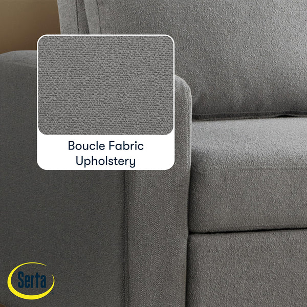 Convertible Sleeper Loveseat – Boucle Fabric, Pocket Coil Support