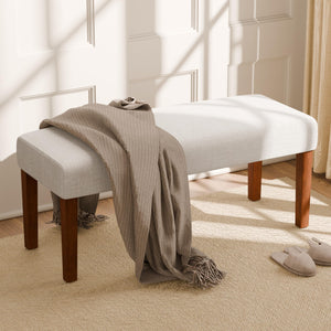 Upholstered Bedroom Bench with Wood Legs