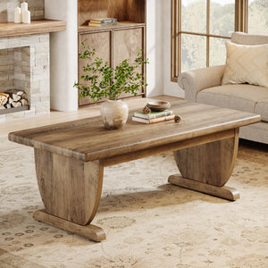 Rectangle Coffee Table – 48 Inch Rustic Wood Living Room Center Table