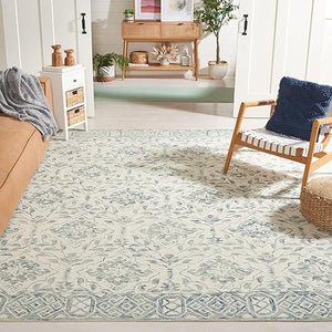 Hand-Tufted Wool Area Rug – 10' x 14' Geometric Dip Dye