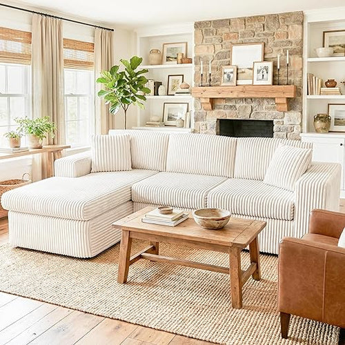 L-Shaped Modular Sectional Sofa with Oversized Chaise & Cloud Foam