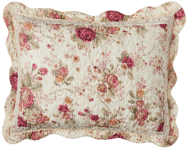Antique Rose Full/Queen Quilt Set – Ecru