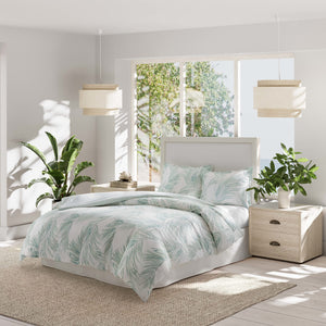 Tropical Comforter Bonus Set – Reversible Cotton Bedding with Shams & Throw Pillows