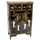 Chinese Lacquer Storage Cabinet with Mother of Pearl Inlay