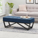 Button-Tufted Upholstered Ottoman Bench