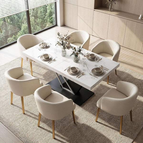 Extendable Dining Table 63 to 78.7 Inch for 4 to 10 People